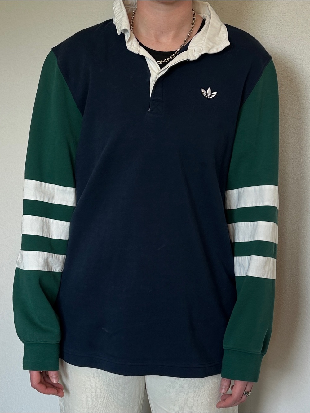 Adidas long sleeve henley shirt